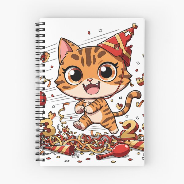 Item preview, Bengal Cat Chaos Countdown New Year Chibi Funny Wild Cat Sarcastic Holiday Design designed and sold by GiftsForge.