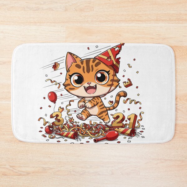 Item preview, Bengal Cat Chaos Countdown New Year Chibi Funny Wild Cat Sarcastic Holiday Design designed and sold by GiftsForge.