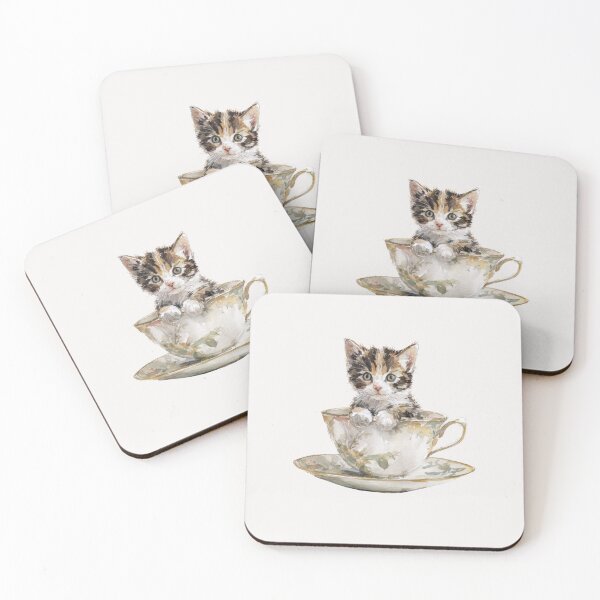 Item preview, Kitten in a tea cup designed and sold by MendaciousMina.