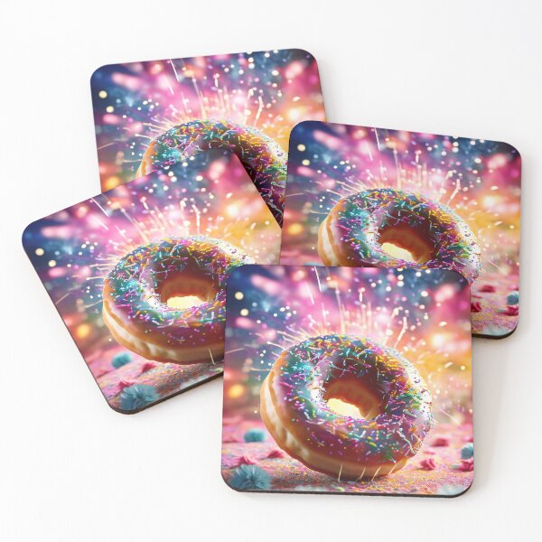 Item preview, Colorful donut under sparkling fireworks designed and sold by Mianku | Für das Leben.