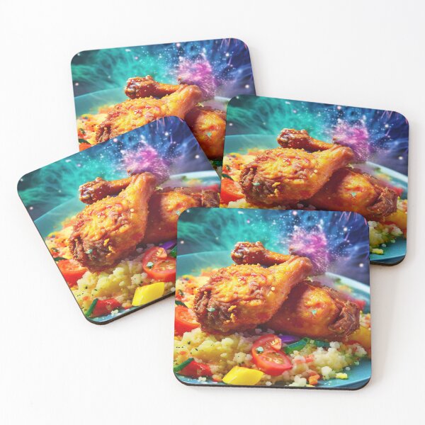 Item preview, Festive chicken dish with cosmic elements designed and sold by Mianku | Für das Leben.