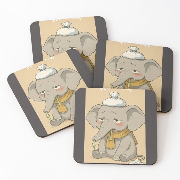 Item preview, Title: Flu Season – Cute Sick Elephant Illustration designed and sold by doktordanTemiz.