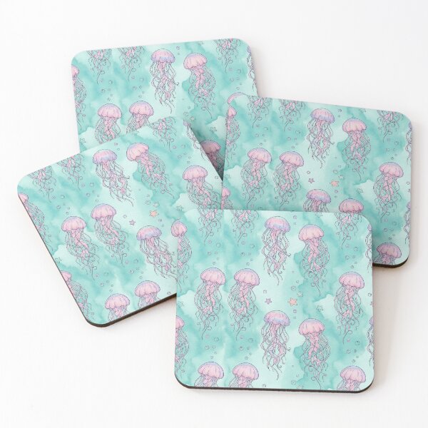 Item preview, Pastel Watercolor Jellyfish Pattern - Oceancore Aesthetic designed and sold by SavinMercantile.