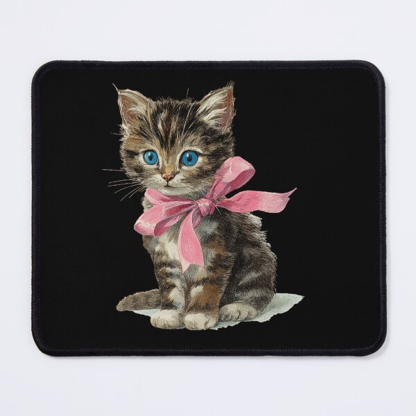 Item preview, Vintage Kitten with a pink bow designed and sold by MendaciousMina.