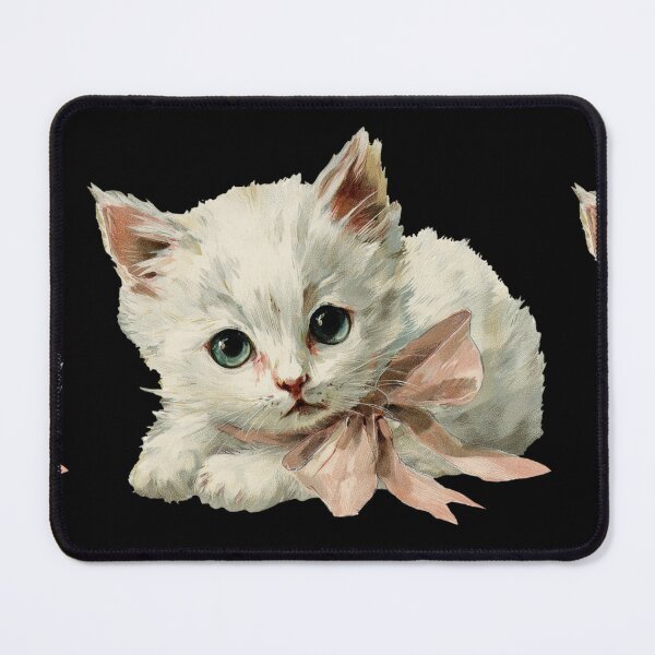 Item preview, Vintage Kitten with a pink bow designed and sold by MendaciousMina.