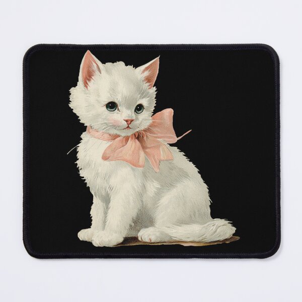 Item preview, Vintage Kitten with a pink bow designed and sold by MendaciousMina.