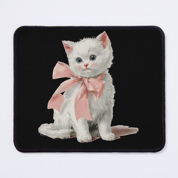 Item preview, Vintage Kitten with a pink bow designed and sold by MendaciousMina.