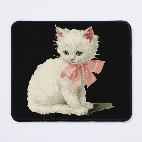 Item preview, Vintage Kitten with a pink bow designed and sold by MendaciousMina.