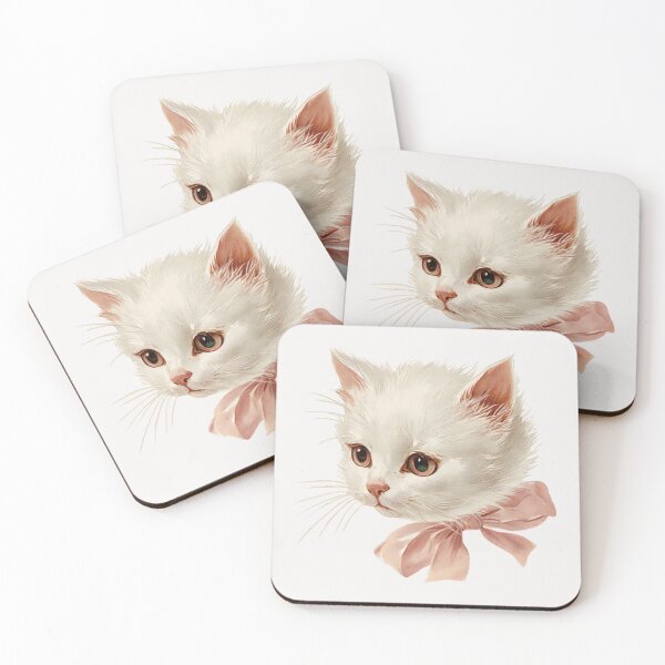 Item preview, Vintage Kitten with a pink bow designed and sold by MendaciousMina.
