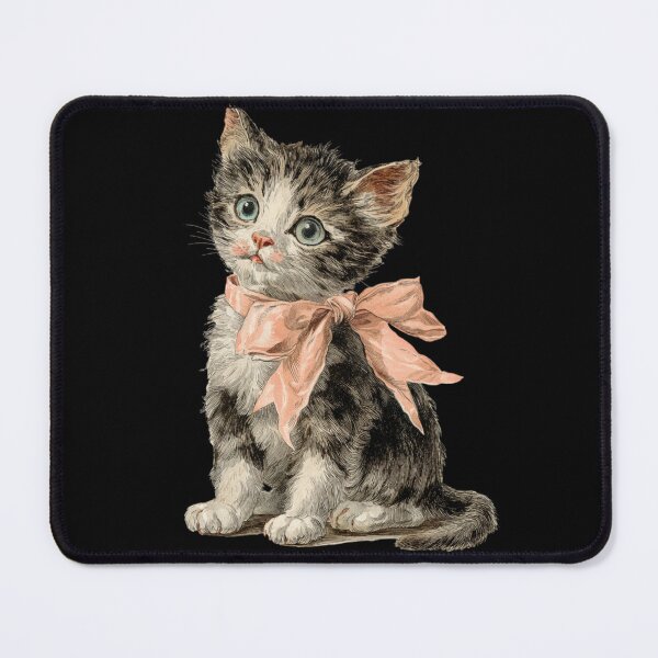 Item preview, Vintage Kitten with a pink bow designed and sold by MendaciousMina.