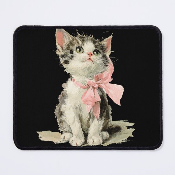 Item preview, Vintage Kitten with a pink bow designed and sold by MendaciousMina.