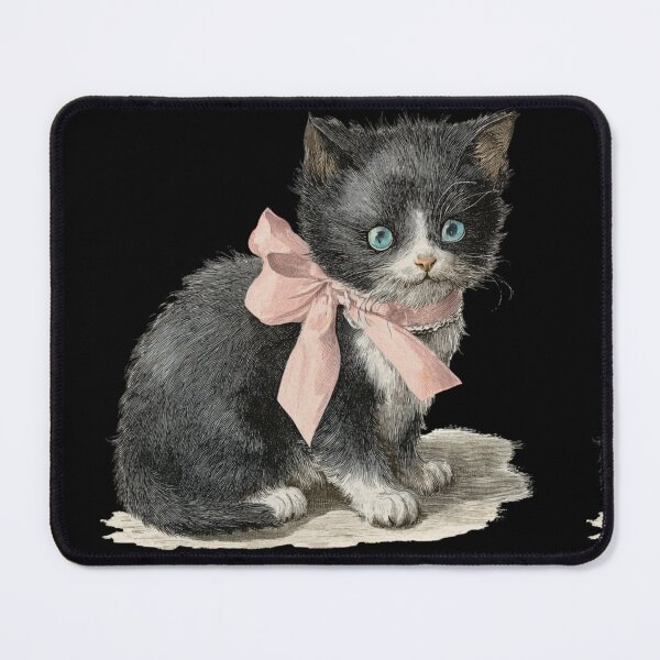 Item preview, Vintage Kitten with a pink bow designed and sold by MendaciousMina.
