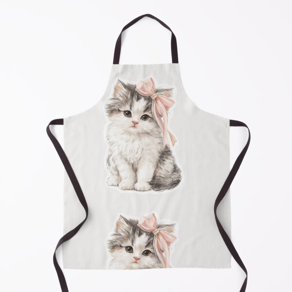 Item preview, Vintage Kitten with a pink bow designed and sold by MendaciousMina.