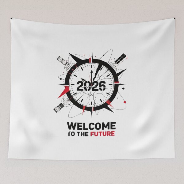 Item preview, Happy New Year 2026 Sci-Fi Countdown Clock | Welcome to the Future designed and sold by lojadpop.