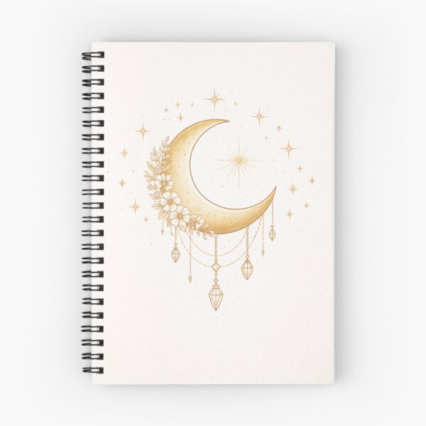 Item preview, Crescent Moon Crystals – Boho Floral Lunar Art designed and sold by PunchDrop.