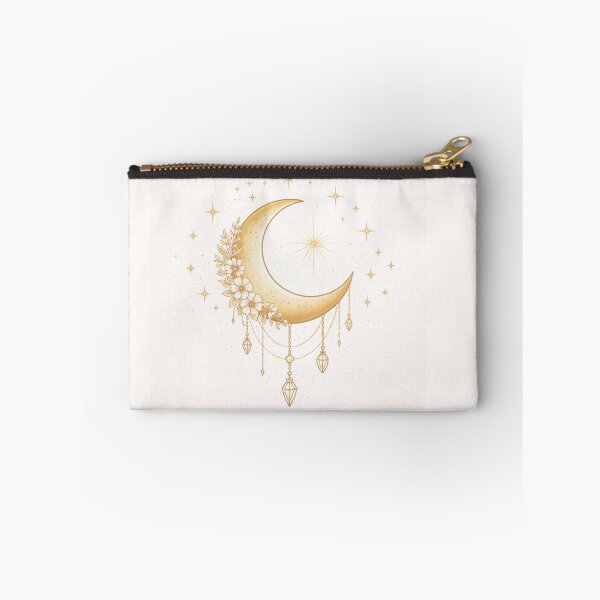 Item preview, Crescent Moon Crystals – Boho Floral Lunar Art designed and sold by PunchDrop.