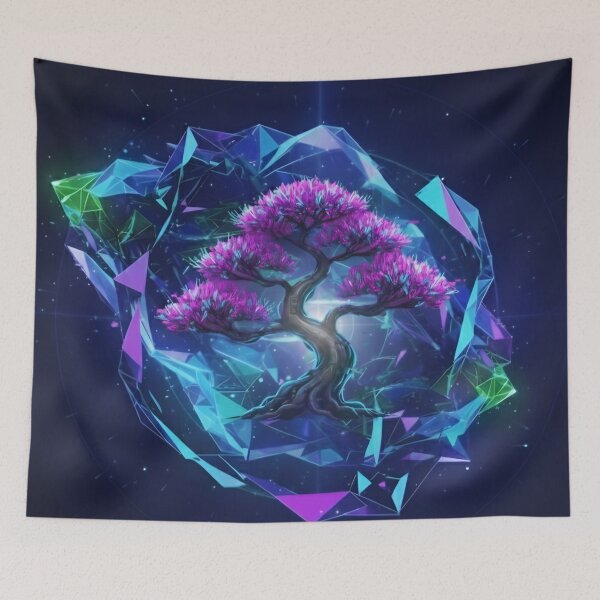 Item preview, Cybernetic Zen: Neon Bonsai in Crystal Void designed and sold by JanRizz.