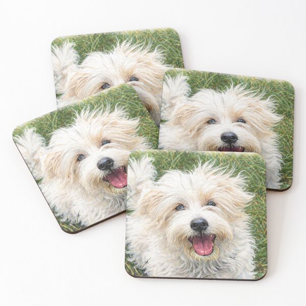 Item preview, Happy Coton de Tulear Dog Illustration – Cute Fluffy White Puppy Art designed and sold by Bure-NS.