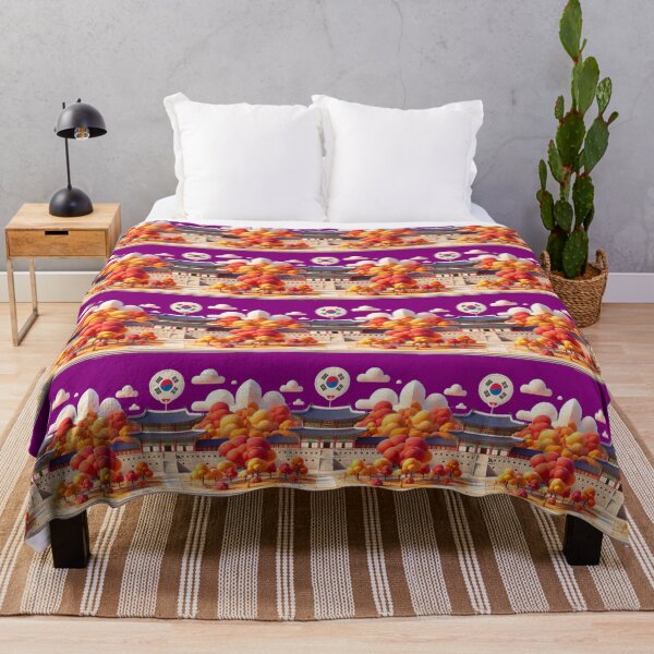 Item preview, Gyeongbokgung Palace Autumn – Cute 3D Korean Heritage Label with Flag , designed and sold by PaintMeWorld.