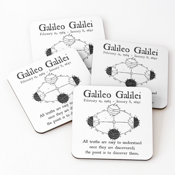 Item preview, Nerdy Vintage Galileo Galilei Science Teacher Black Text designed and sold by MathWare MathClips.