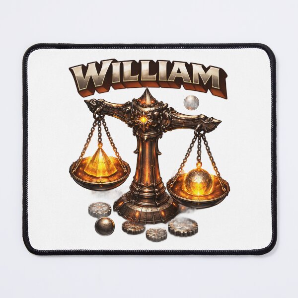 Item preview, William Libra Scales – Zodiac Balance Fantasy Name Art designed and sold by AlexLineArt.