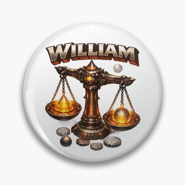 Item preview, William Libra Scales – Zodiac Balance Fantasy Name Art designed and sold by AlexLineArt.