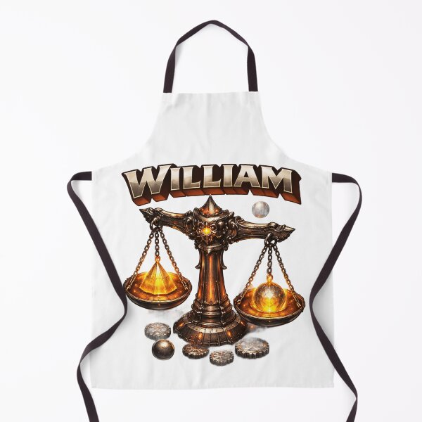Item preview, William Libra Scales – Zodiac Balance Fantasy Name Art designed and sold by AlexLineArt.