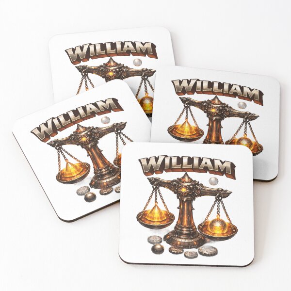 Item preview, William Libra Scales – Zodiac Balance Fantasy Name Art designed and sold by AlexLineArt.
