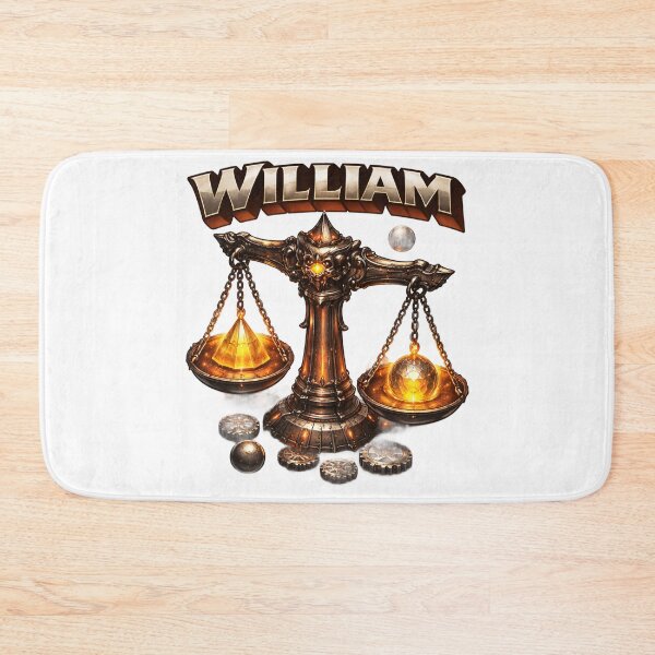 Item preview, William Libra Scales – Zodiac Balance Fantasy Name Art designed and sold by AlexLineArt.