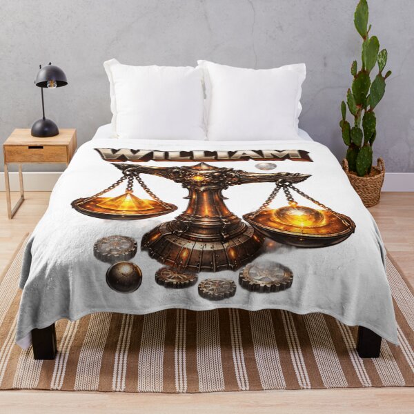 Item preview, William Libra Scales – Zodiac Balance Fantasy Name Art designed and sold by AlexLineArt.