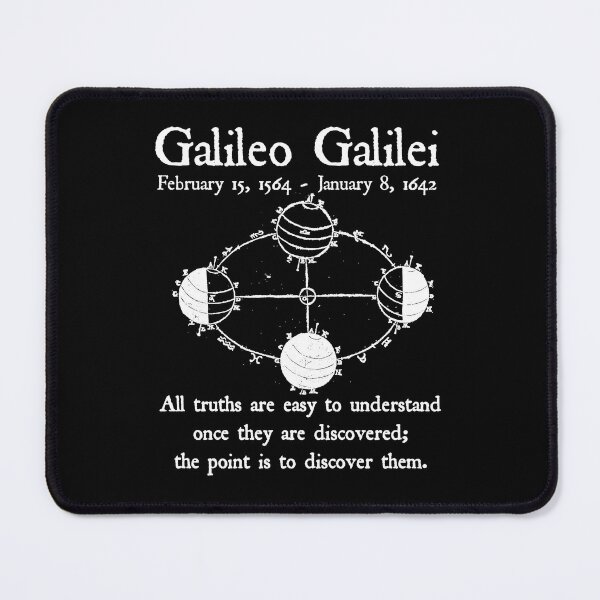 Item preview, Nerdy Vintage Galileo Galilei Science Teacher White Text designed and sold by MathWare MathClips.
