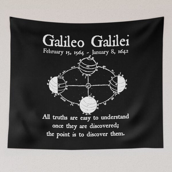 Item preview, Nerdy Vintage Galileo Galilei Science Teacher White Text designed and sold by MathWare MathClips.