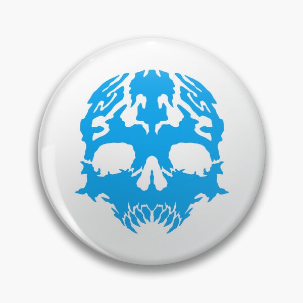 Item preview, Abstract Blue Skull – Symmetrical Dark Inkblot Art designed and sold by Horrify.