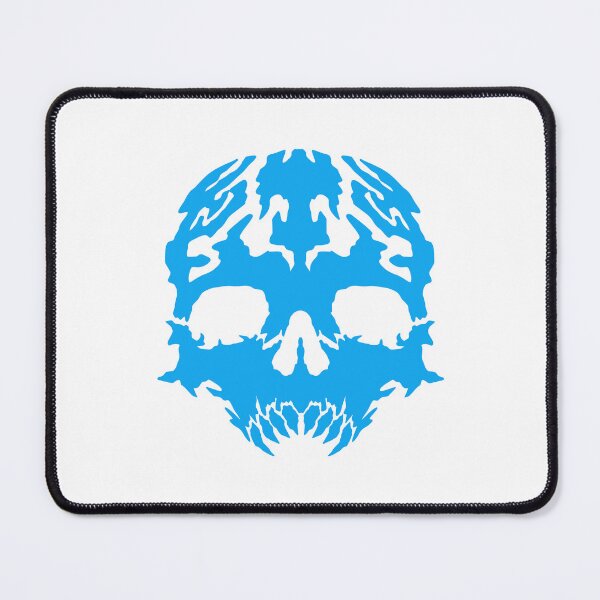 Item preview, Abstract Blue Skull – Symmetrical Dark Inkblot Art designed and sold by Horrify.