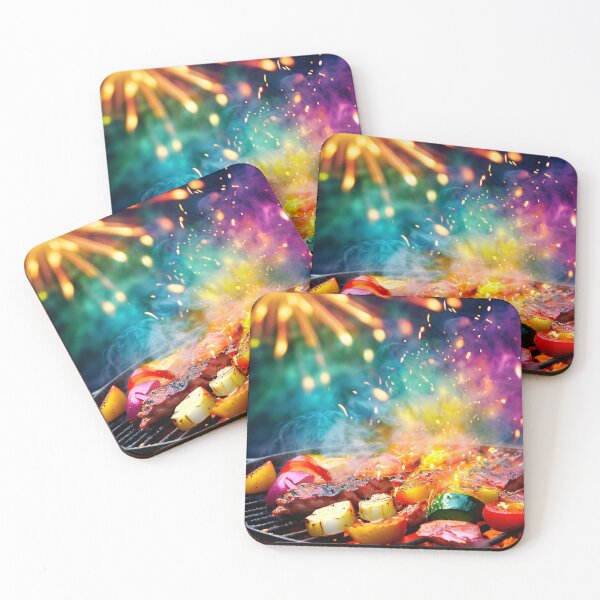 Item preview, Summer barbecue with fireworks in the background designed and sold by Mianku | Für das Leben.