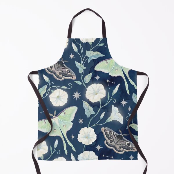 Item preview, Midnight Moth & Moonflower - Dark Academia Celestial Pattern designed and sold by SavinMercantile.