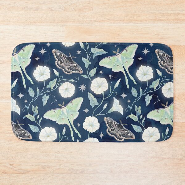 Item preview, Midnight Moth & Moonflower - Dark Academia Celestial Pattern designed and sold by SavinMercantile.