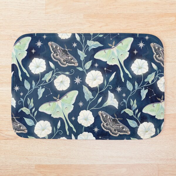 Item preview, Midnight Moth & Moonflower - Dark Academia Celestial Pattern designed and sold by SavinMercantile.