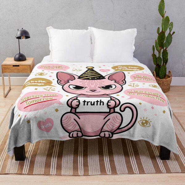 Item preview, Sphynx Cat Naked Truth New Year Chibi Funny Hairless Cat Sarcastic Holiday Resolution designed and sold by GiftsForge.