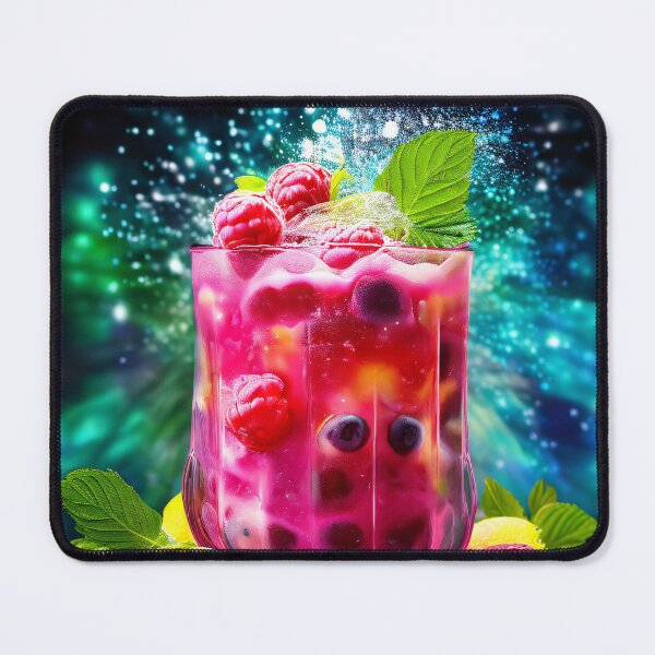 Item preview, Colorful raspberry-blueberry cocktail with bokeh effect designed and sold by Mianku | Für das Leben.
