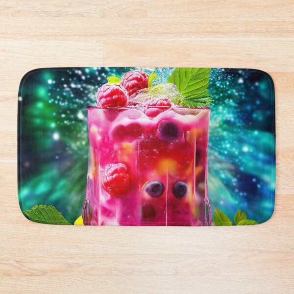 Item preview, Colorful raspberry-blueberry cocktail with bokeh effect designed and sold by Mianku | Für das Leben.