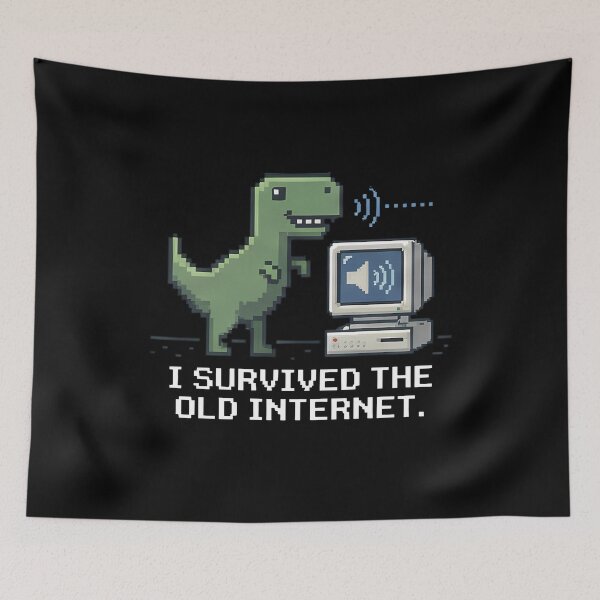 Item preview, I Survived The Old Internet Pixel Dinosaur designed and sold by k3rstman1.