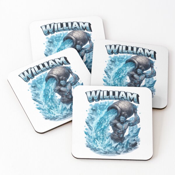 Item preview, William Aquarius – Zodiac Water Bearer Fantasy Name Art designed and sold by AlexLineArt.