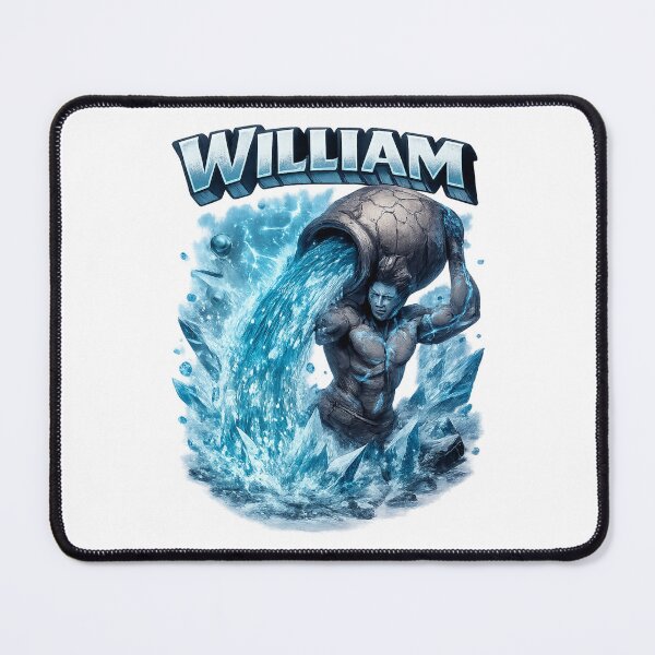 Item preview, William Aquarius – Zodiac Water Bearer Fantasy Name Art designed and sold by AlexLineArt.