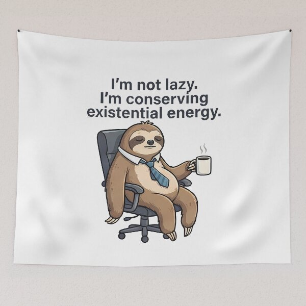 Item preview, Sloth Conserving Existential Energy Funny Office Sloth designed and sold by k3rstman1.