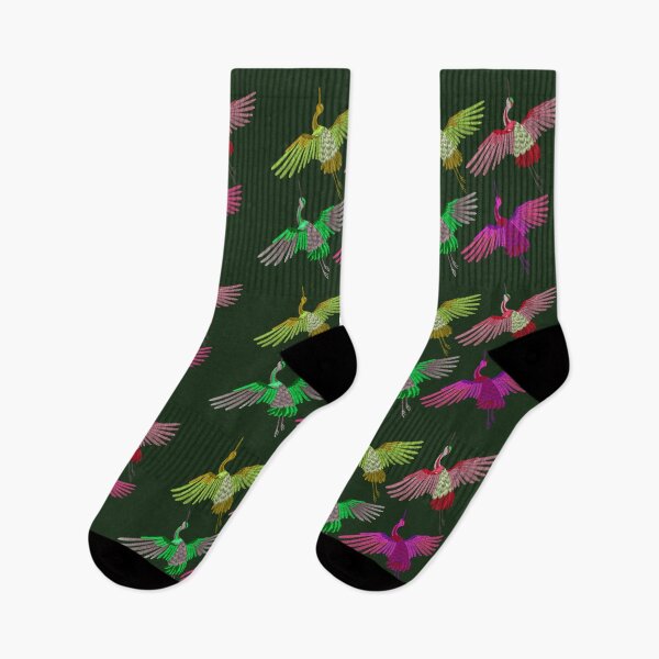 Item preview, Colorful Japanese Flying Cranes Pattern designed and sold by capricedefille.