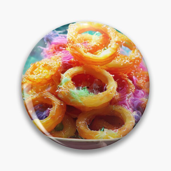 Item preview, Onion rings presented on an imaginative colored background designed and sold by Mianku | Für das Leben.