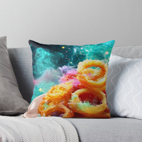 Item preview, Onion rings presented on an imaginative colored background designed and sold by Mianku | Für das Leben.