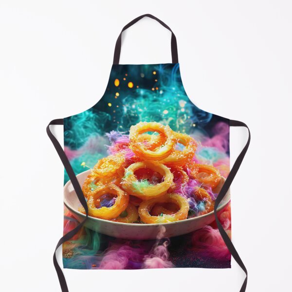 Item preview, Onion rings presented on an imaginative colored background designed and sold by Mianku | Für das Leben.