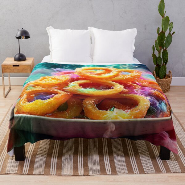 Item preview, Onion rings presented on an imaginative colored background designed and sold by Mianku | Für das Leben.